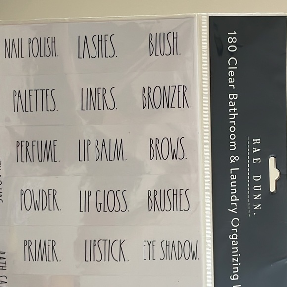 New Rae Dunn 180 Clear Bathroom and Laundry Organizing Labels - Picture 3 of 4